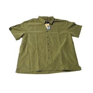 NWT Royal Robbins Men’s 2XL Short Sleeve Button Down Shirt Lizard Green Outdoor